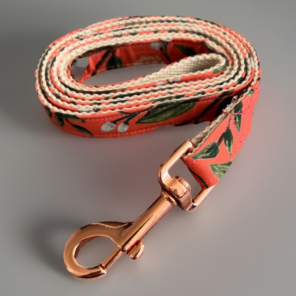 Elegant Little Tail Dog Leash‎ Tropical Floral Print Cotton Durable Light New